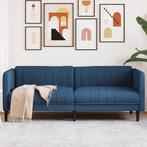 vidaXL Driezitsbank stof blauw, Huis en Inrichting, Zetels | Zetels, Verzenden, Nieuw