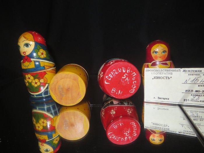 Authentieke Russische Matroesjka-poppen, handbeschilderd -, Antiek en Kunst, Antiek | Speelgoed