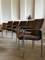 Walter Knoll - Stoel (6) - Leer, stof, gechromate stalen