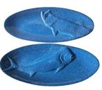 Ross Art - Schaal (2) - L. 48 cm - Aardewerk - Vis schalen, Antiek en Kunst