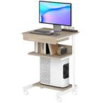 TRUUSK Rolbureau Met Lade En Planken - Compact Design - 4 Wi, Verzenden, Nieuw