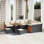 vidaXL Tuinbank Set 12 pcs Zwart, Crème 80 x 80 x 71 cm poly, Tuin en Terras, Verzenden, Nieuw