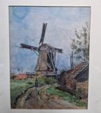 Hendrik ten Cate (1867-1955) - Hollands landschap met molen, Antiek en Kunst