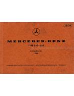1968 MERCEDES BENZ 230 | 250 ONDERDELENHANDBOEK
