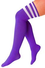 Sokken Paars Witte Strepen 36-41 Dames Heren Unisex Paarse K, Kleding | Dames, Carnavalskleding en Feestkleding, Ophalen of Verzenden