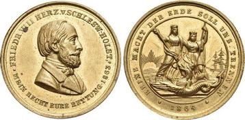 Vergoudete Bronze-medaille 1864 Schleswig-holstein (koeni..., Verzenden