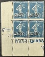 France  - 25 c s. 30 c Semeuse, rare variété boucle du 5, Postzegels en Munten, Gestempeld