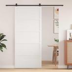 vidaXL Barn Door Wit 90 x 208 cm Massief grenenhout, Verzenden, Nieuw
