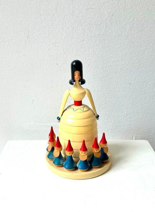 Spaarpot - Sneeuwwitje en de zeven dwergen spaarpot - Hout -, Antiek en Kunst, Kunst | Designobjecten