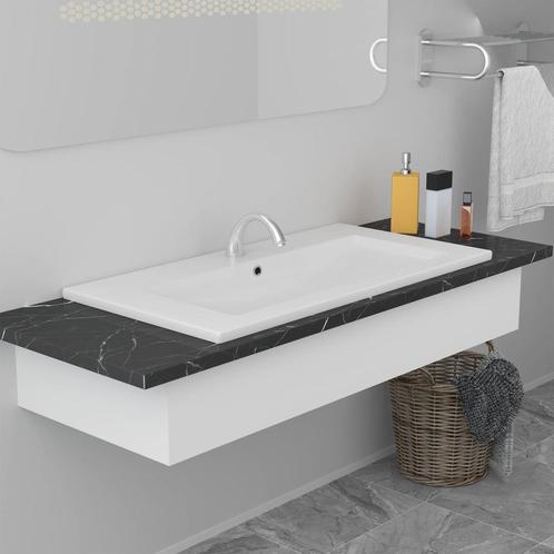 vidaXL Inbouwwastafel 81x39,5x18,5 cm keramiek wit, Doe-het-zelf en Bouw, Sanitair, Nieuw, Verzenden