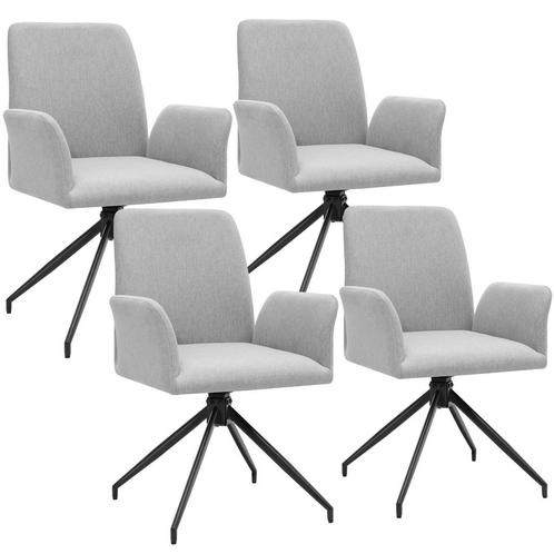 tectake Draaibare fauteuil Daya, gestoffeerd - lichtgrijs, S, Huis en Inrichting, Stoelen, Verzenden