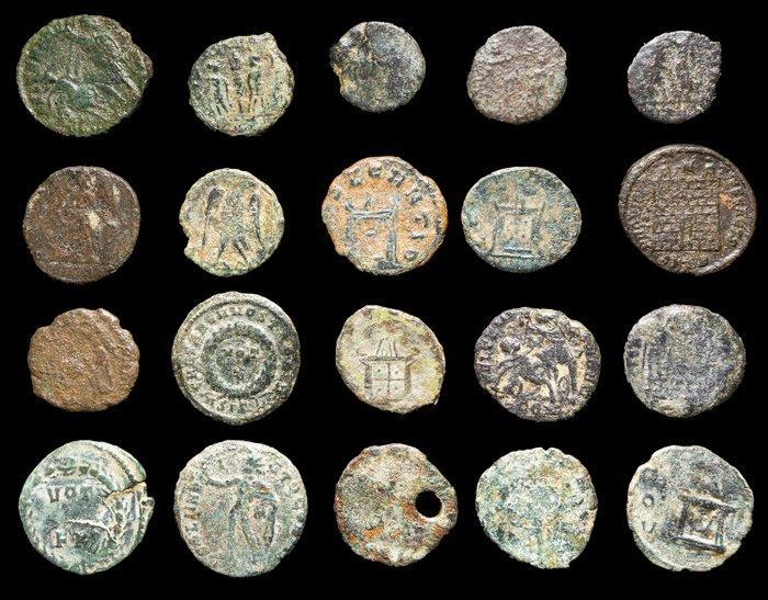 Romeinse Rijk Lote 20 monedas Æ acuñadas entre los siglos, Postzegels en Munten, Munten | Europa | Niet-Euromunten