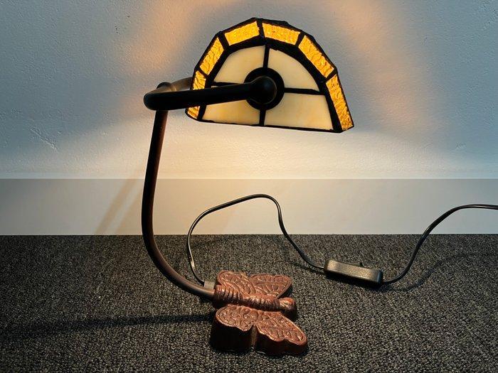 Bureaulamp - Met vlinder voet - Glas-in-lood - Tiffany, Antiek en Kunst, Curiosa en Brocante