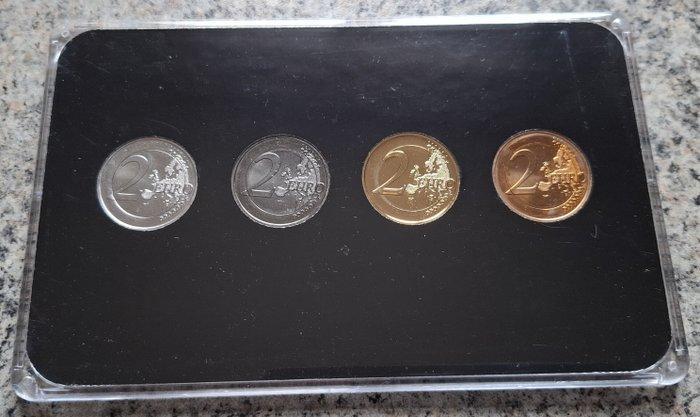 Monaco. 2 Euro 2012 (4 coins) (Zonder Minimumprijs), Postzegels en Munten, Munten | Europa | Euromunten