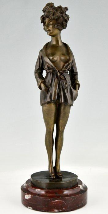 Maurice Milliere - sculptuur, Art Deco erotisch beeld vrouw, Antiek en Kunst, Antiek | Meubels | Stoelen en Sofa's