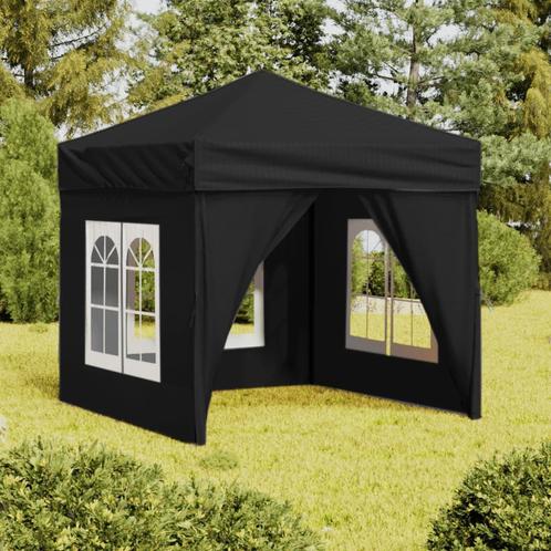 vidaXL Partytent inklapbaar met zijwanden 2x2 m zwart, Jardin & Terrasse, Tonnelles, Envoi