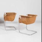 Tecta - William Dunkel - Fauteuil (2) - D44 - Staal, Rattan