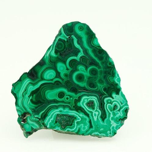 Malachite verte polie – motif oculaire et couleur intense, Verzamelen, Mineralen en Fossielen