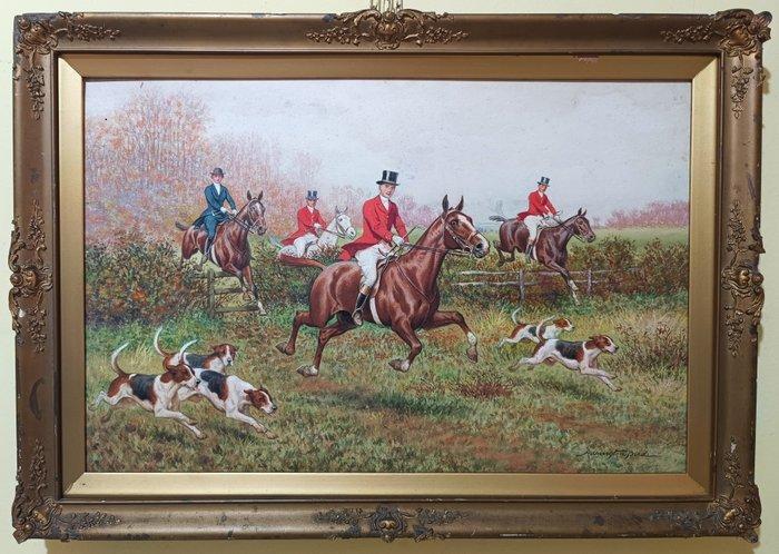 John A. Harrington Bird (1846-1936) - La caccia alla volpe -, Antiquités & Art, Art | Peinture | Classique