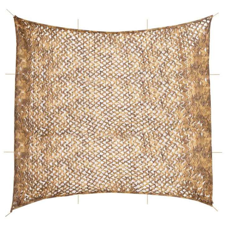 vidaXL Camouflagenet met opbergzak 614x581 cm zandkleurig, Sport en Fitness, Schietsport-accessoires, Nieuw, Verzenden