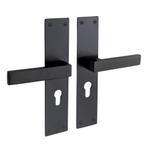 Deurklink Nova zwart met schild en cilindergat 55 mm - de..., Doe-het-zelf en Bouw, Ophalen of Verzenden, Nieuw, IJzer, Klink of Kruk