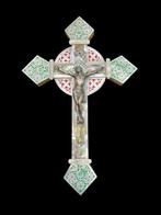 Crucifix - Parelmoer, hout en metaal - 1920-1930 - Parelmoer, Antiek en Kunst