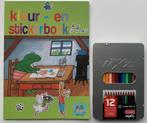 Kikker kleur- en stickerboek + 12 Bruynzeel kleurpotloden, Zo goed als nieuw, Verzenden