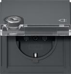 Gira TX44 Vergrendelbare Buiten SCHUKO Stopcontact Met, Doe-het-zelf en Bouw, Elektriciteit en Kabels, Verzenden, Nieuw