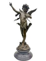 Naar Aug. Moreau - Fenomenaal prachtig sculptuur van Cupido, Antiquités & Art