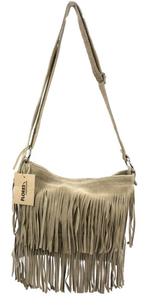 Back to the Sixties Suede Franje tas (beige), Verzenden