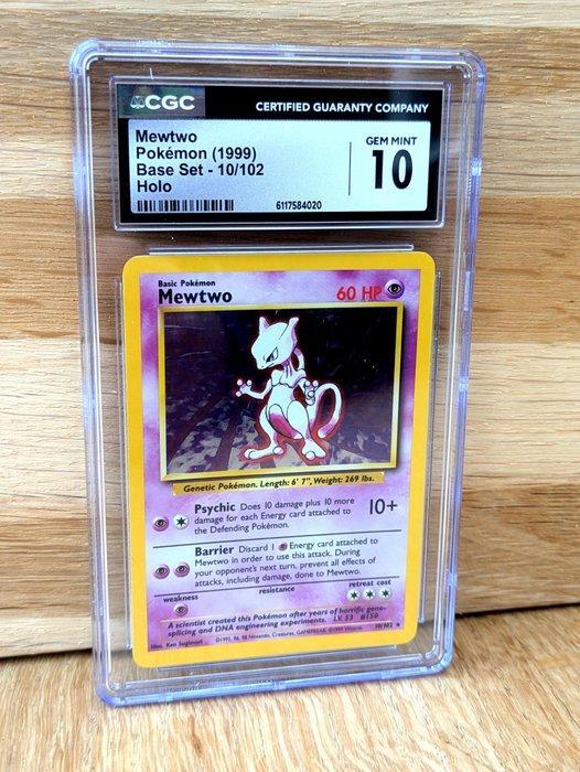 Pokémon - 1 Graded card - Mewtwo #10 / 102 - Vintage - 1999, Hobby en Vrije tijd, Verzamelkaartspellen | Pokémon