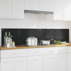 vidaXL Keuken Spatscherm Zwart 100 x 40 cm gehard glas, Antiek en Kunst, Verzenden