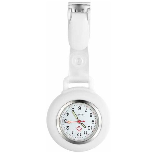 Fako® - Verpleegstershorloge - Clip Hanger - Siliconen - Wit, Handtassen en Accessoires, Horloges | Dames, Verzenden