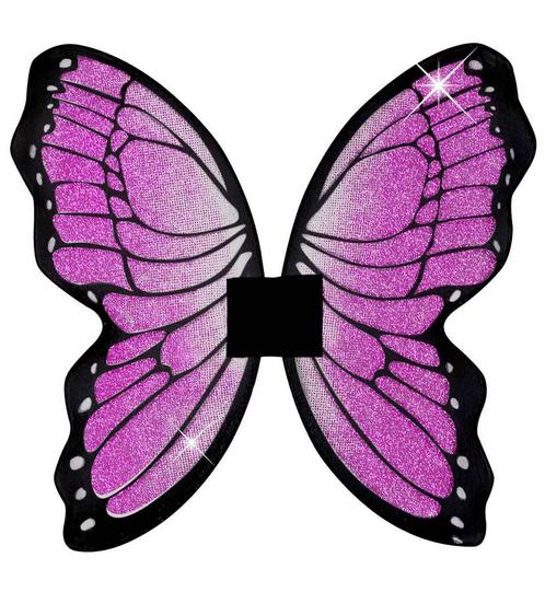 Paarse Vleugels Glitter 50cm, Hobby en Vrije tijd, Feestartikelen, Nieuw, Verzenden