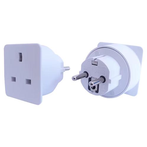 2-Tech UK Naar EU Stekker Converter-Wit (Diversen) NIEUW, Doe-het-zelf en Bouw, Elektriciteit en Kabels, Ophalen of Verzenden