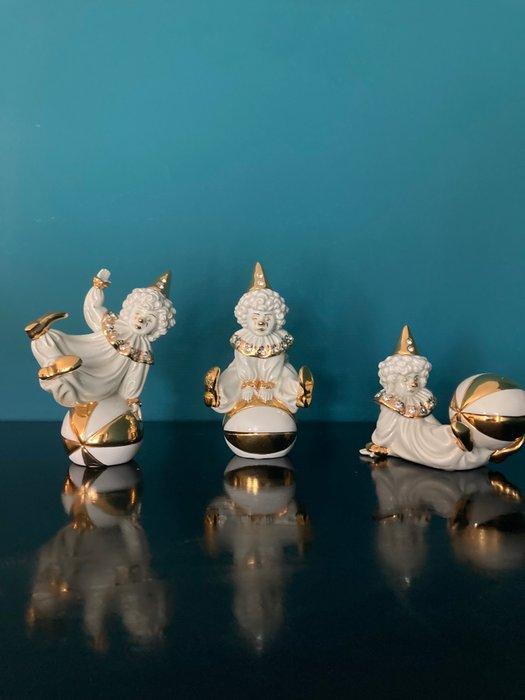 Capodimonte, Limoges - Beeldje - Clownfiguren met Swarovski, Antiek en Kunst, Antiek | Glaswerk en Kristal