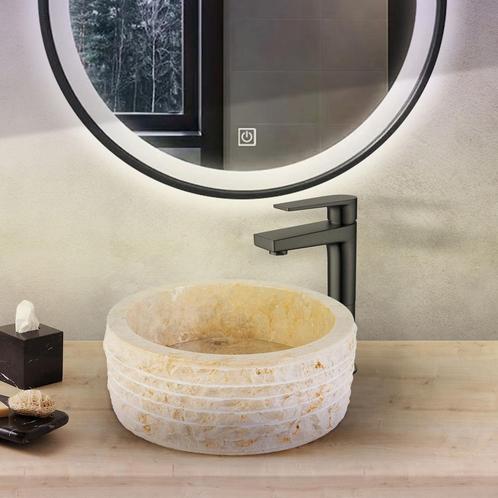 Waskom BWS Stone Rond 40x40x15 cm Gepolijste Binnenzijde, Doe-het-zelf en Bouw, Sanitair, Overige typen, Nieuw, Ophalen of Verzenden