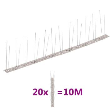 vidaXL Vogel- en duivenpinnen met 2 rijen 20 st 10 m, Verzenden