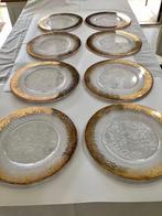 Onderbord (8) - Zeer zwaar geperst glas (1,5 kg per stuk) -, Antiek en Kunst