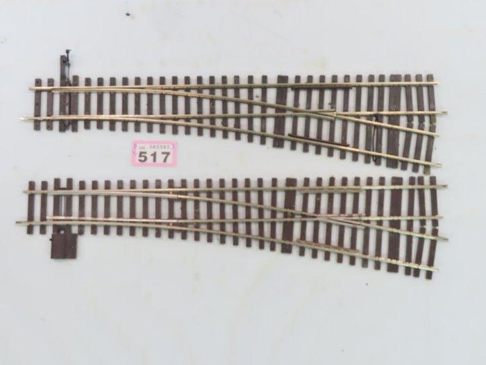 Lenz 0 - 45032 - Modeltreinsporen (2) - 2 slanke Handwissels, Hobby en Vrije tijd, Modeltreinen | Overige schalen