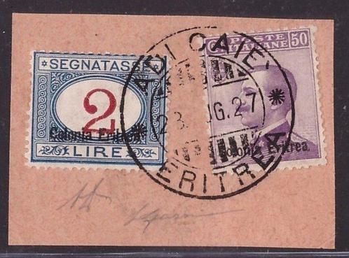 Érithrée italiennne 1925 - 2 lire Port dû avec surcharge en, Postzegels en Munten, Postzegels | Europa | Italië