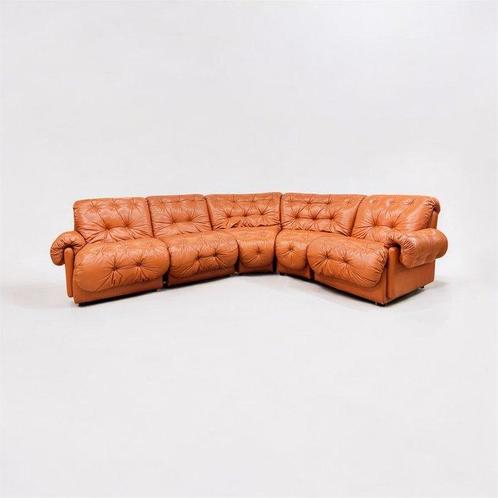 Sofa - Leder - Hoekbank uit de jaren 70, Antiek en Kunst, Kunst | Designobjecten