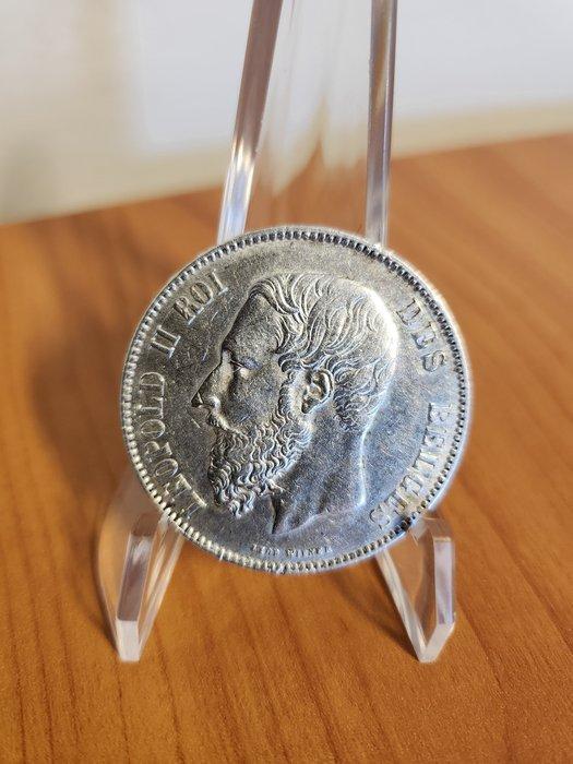 België. Leopold II. 5 Francs 1870 (Zonder minimumprijs), Timbres & Monnaies, Monnaies | Pays-Bas