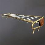 Kapstok - Teak, Messing - Wandgarderobe