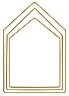 Metalen ring goud gelakt huisframe gesorteerd 19 cm 23 27,5, Huis en Inrichting, Woonaccessoires | Kunstplanten en Kunstbloemen