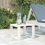 vidaXL Table dappoint de jardin blanc 40x38x28,5cm bois, Verzenden