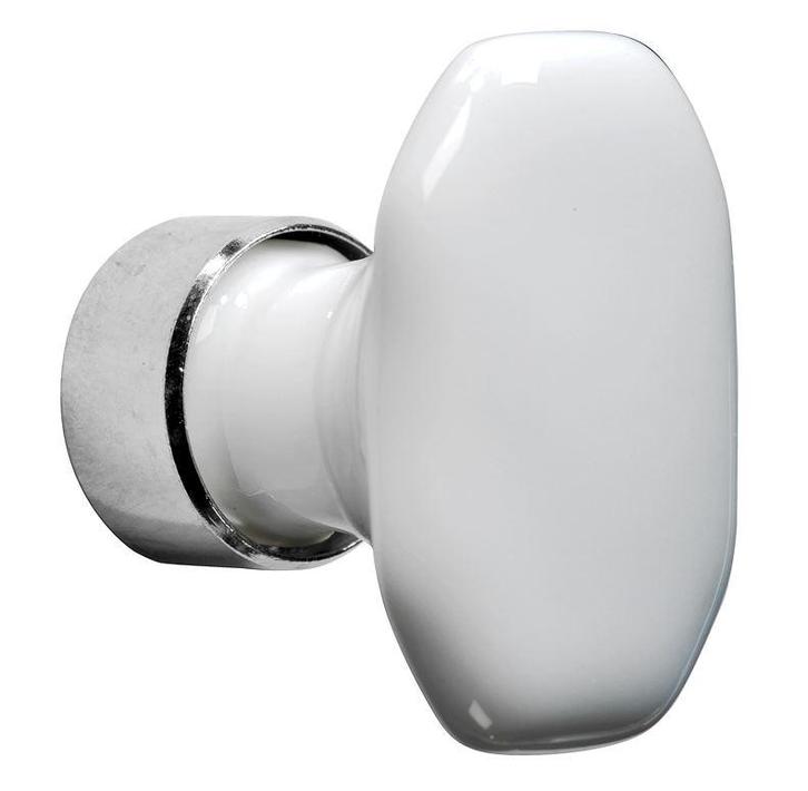 Meubelknop Octo ovaal porselein 36mm wit/glans nikkel, Huis en Inrichting, Woonaccessoires | Overige, Nieuw