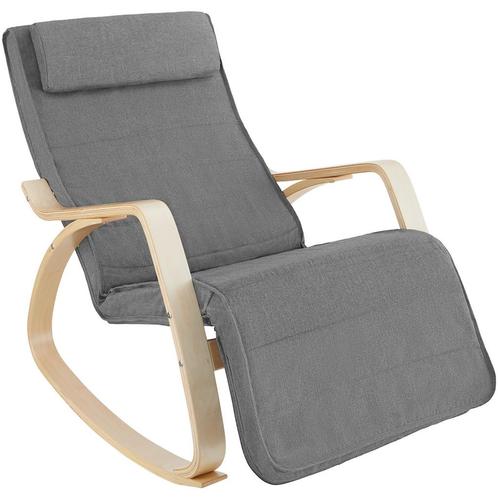 tectake Schommelstoel Onda - lichtgrijs, Huis en Inrichting, Stoelen, Verzenden