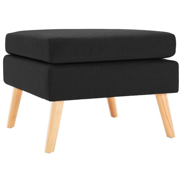 vidaXL Voetenbank stof zwart, Huis en Inrichting, Zetels | Voetbanken en poefs, Nieuw, Verzenden
