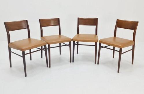 Wilkhahn - Georg Leowald - Eetkamerstoel - Leder, Teak, Antiek en Kunst, Antiek | Meubels | Stoelen en Sofa's